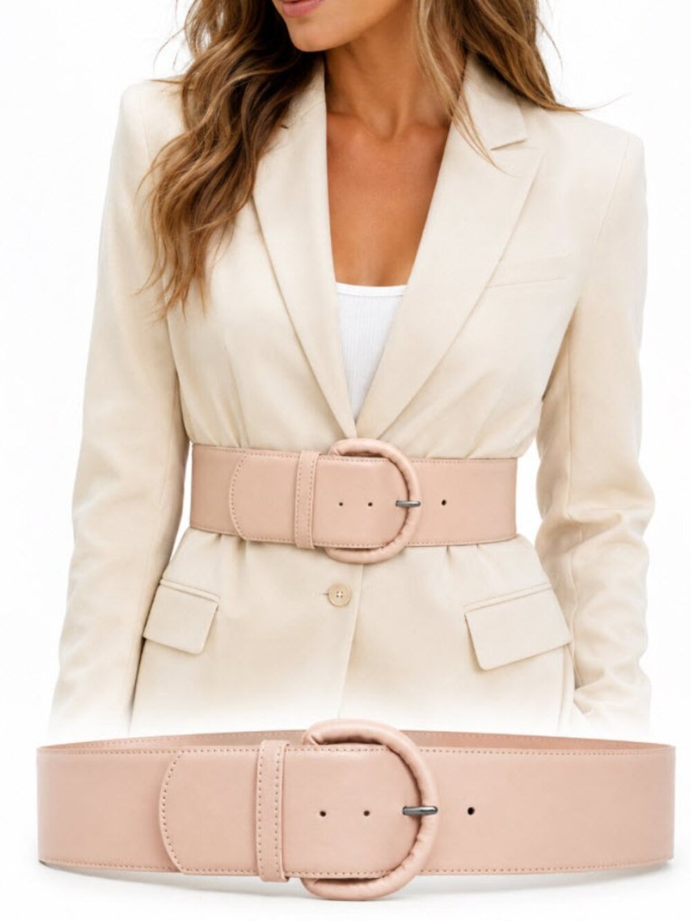 Le Chateau Blush Pink Wide Belt